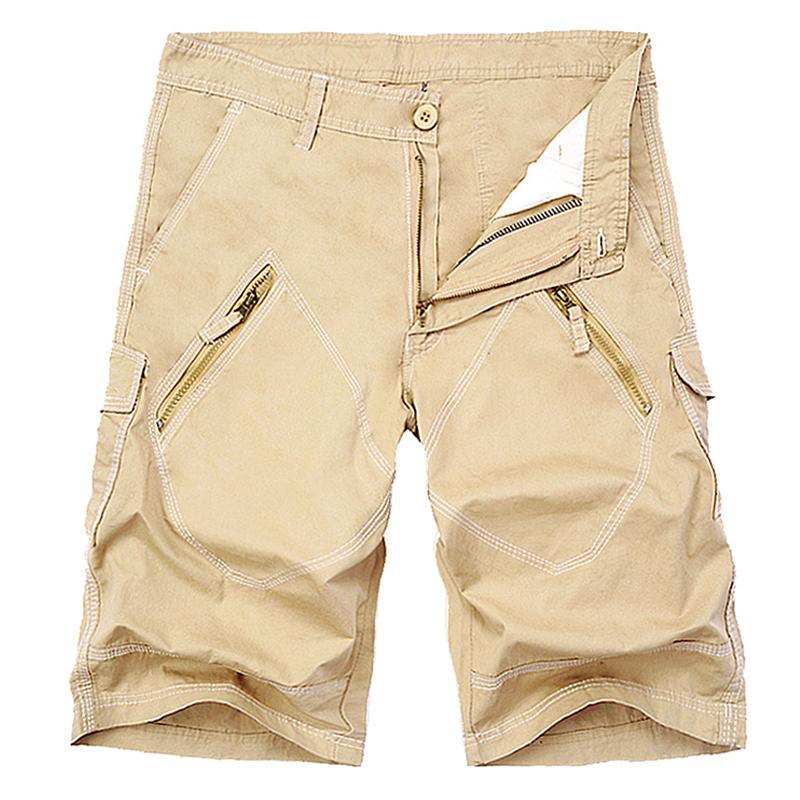 Einfarbige Vintage-Cargoshorts für Herren