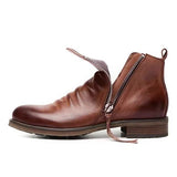 botte-vintage-en-cuir-marron