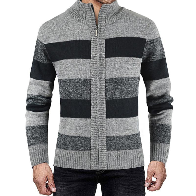 veste-tricot-cardigan-col-montant-blocs-couleurs-vintage