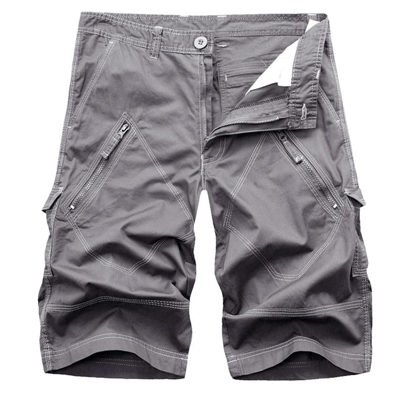 Einfarbige Vintage-Cargoshorts für Herren