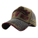 Mens Distressed Baseball Cap 60490822M Coffee Hats