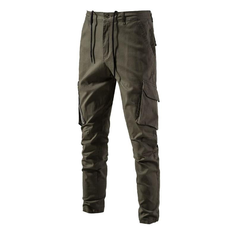 pantalon-uni-multipoches-casual-vintage