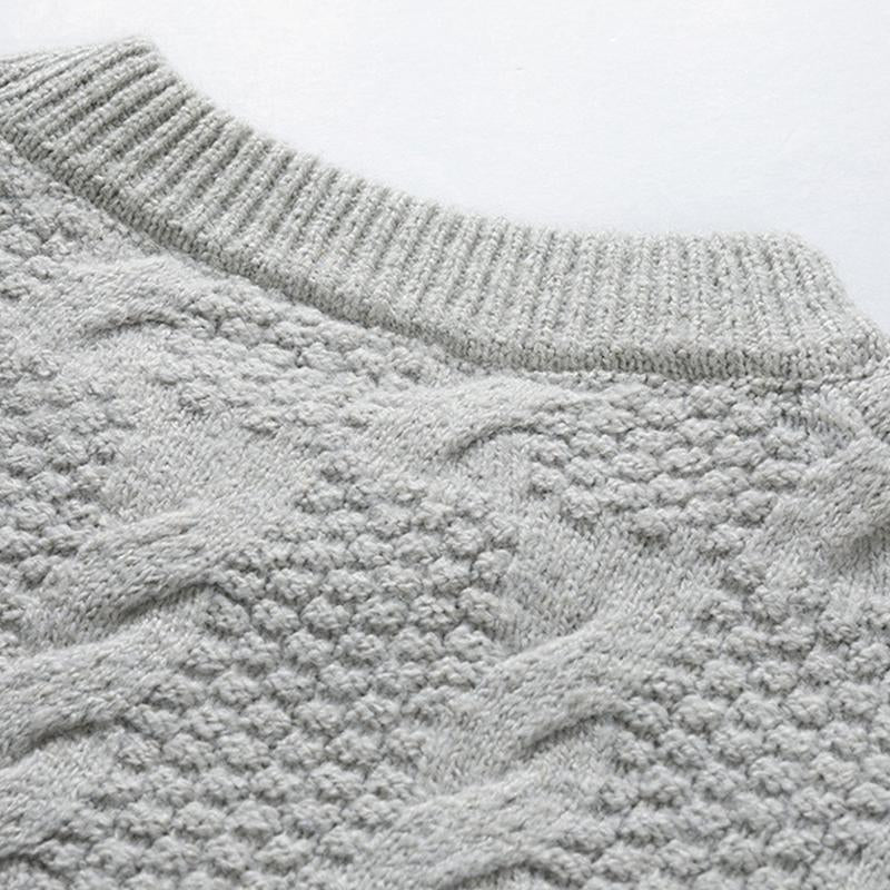 pull-vintage-tricot-torsade-col-rond