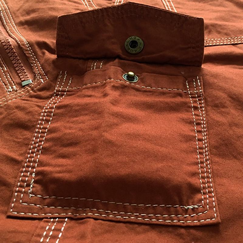 Einfarbige Vintage-Cargoshorts für Herren