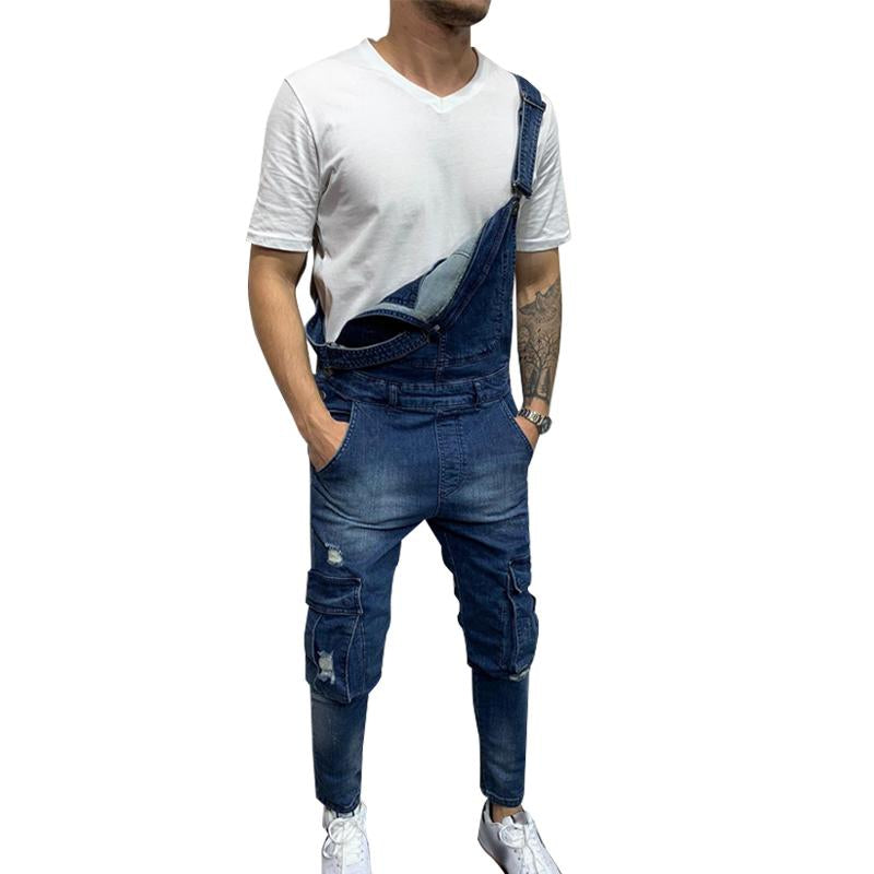 Jean multi-poches en denim vintage