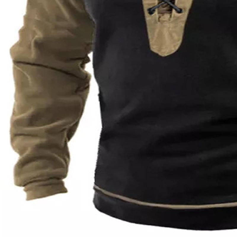 Fleece-Sweatshirt mit Kordelzug im Vintage-Print