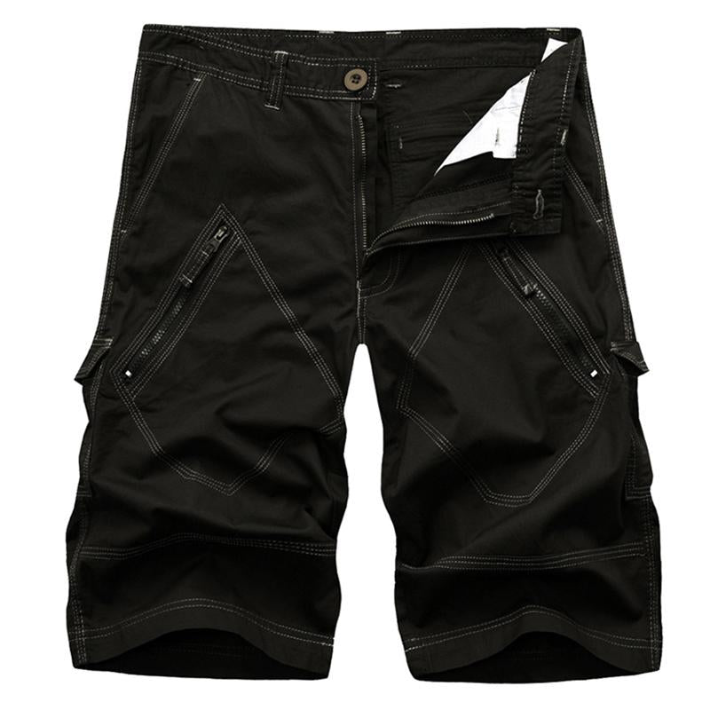 Einfarbige Vintage-Cargoshorts für Herren