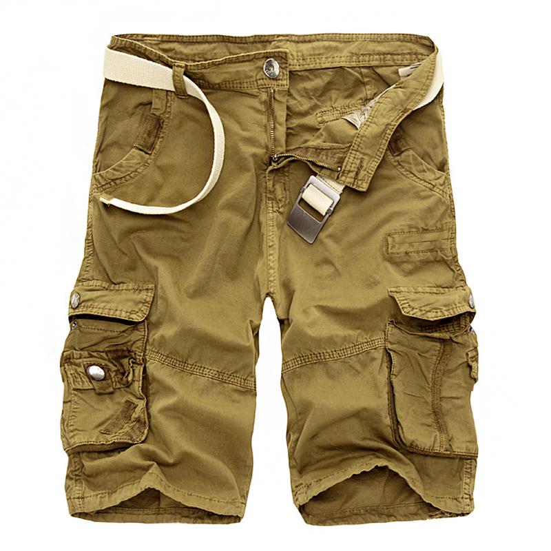 short-vintage-multi-poches-couleur-unie-sans-ceinture