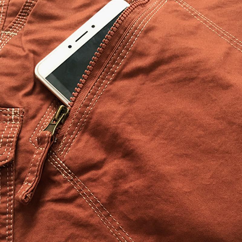 Einfarbige Vintage-Cargoshorts für Herren