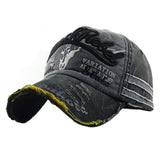 Mens Distressed Baseball Cap 60490822M Black Hats