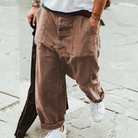 pantalon-cargo-vintage-couleur-unie-hommes