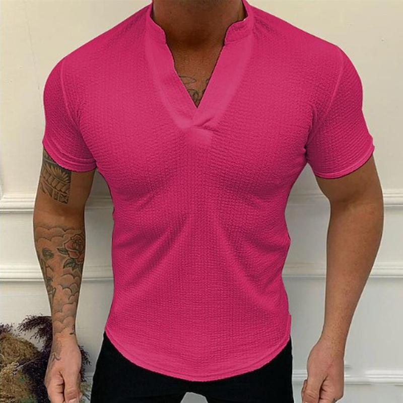 t-shirt-manches-courtes-vintage-col-v
