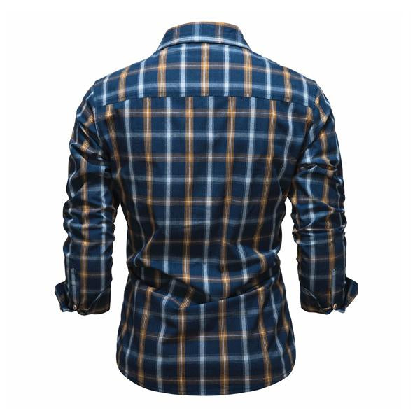 Vintage Mode kariertes Langarmshirt