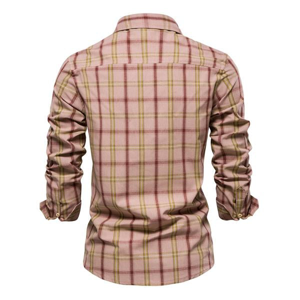 Vintage Mode kariertes Langarmshirt