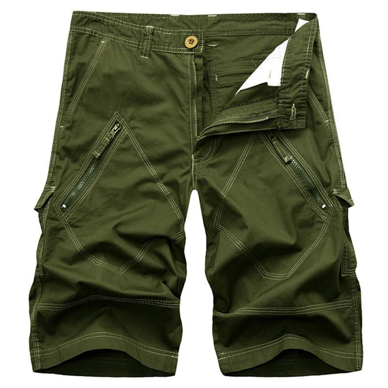 Einfarbige Vintage-Cargoshorts für Herren