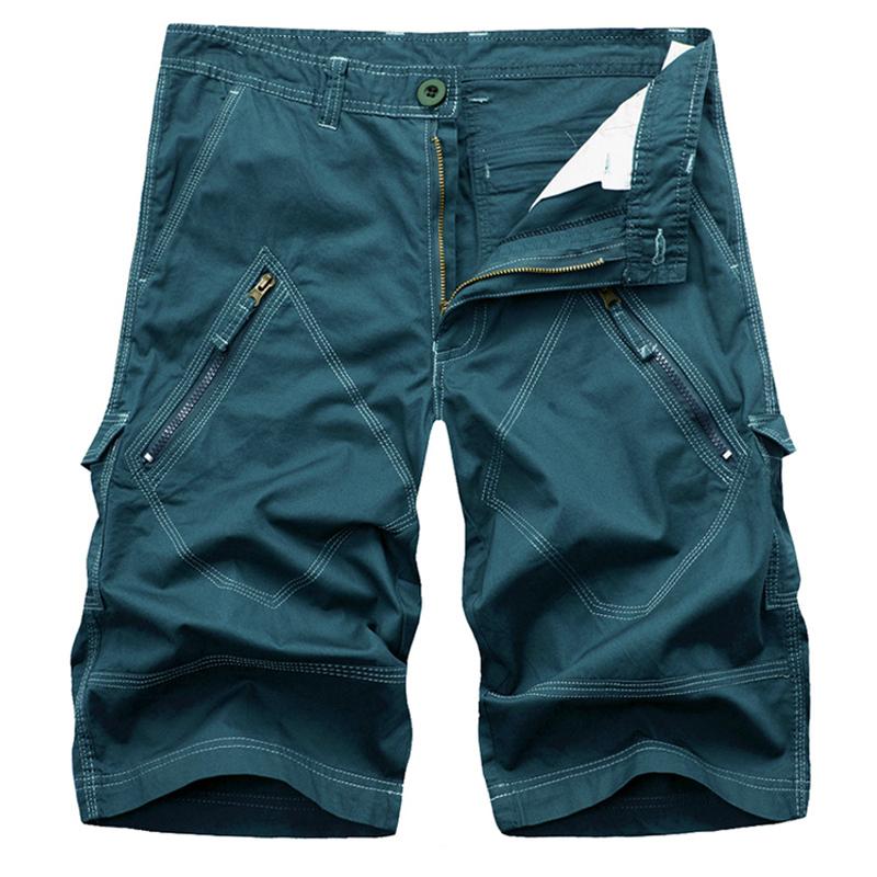 Einfarbige Vintage-Cargoshorts für Herren