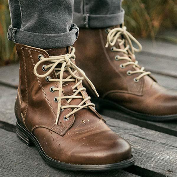 bottes-lacets-cuir-marron-vieilli