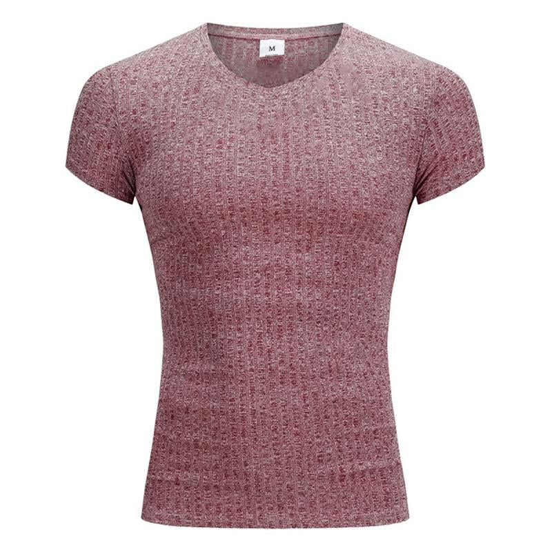 t-shirt-maille-col-v-manches-courtes-style-retro