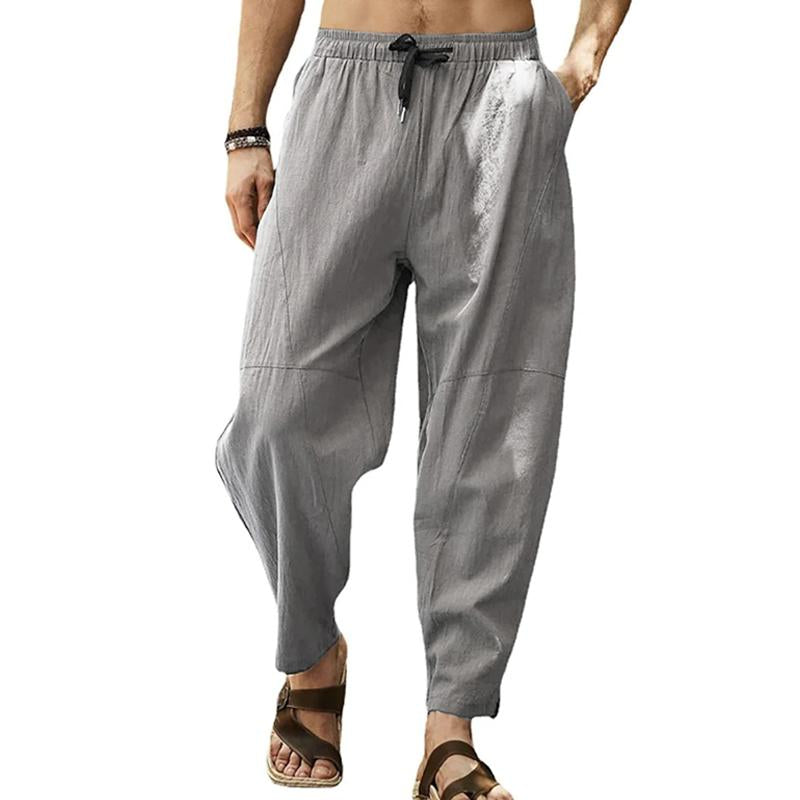 pantalon-ample-cordon-serrage-coton-lin-vintage