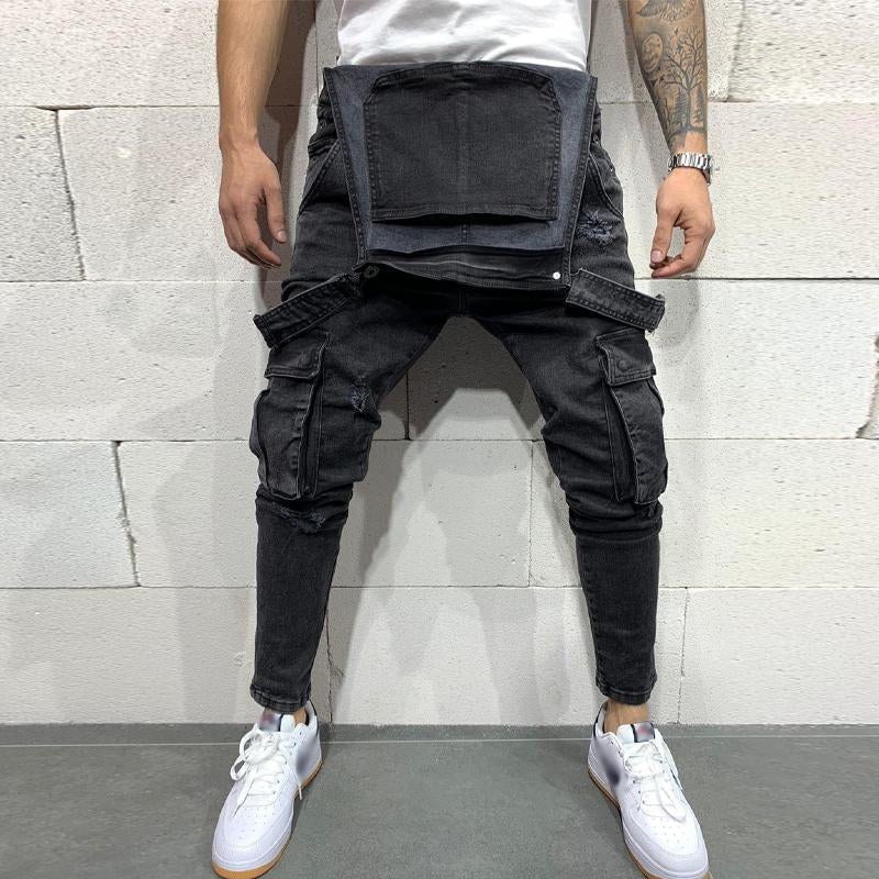 Jean multi-poches en denim vintage