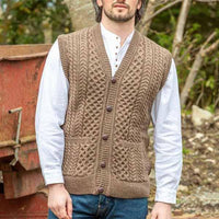 gilet-ample-tricot-boutonnage-simple-vintage