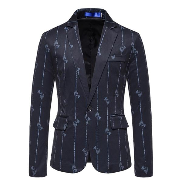 blazer-vintage-decontracte-a-imprime-feuille-et-rayures