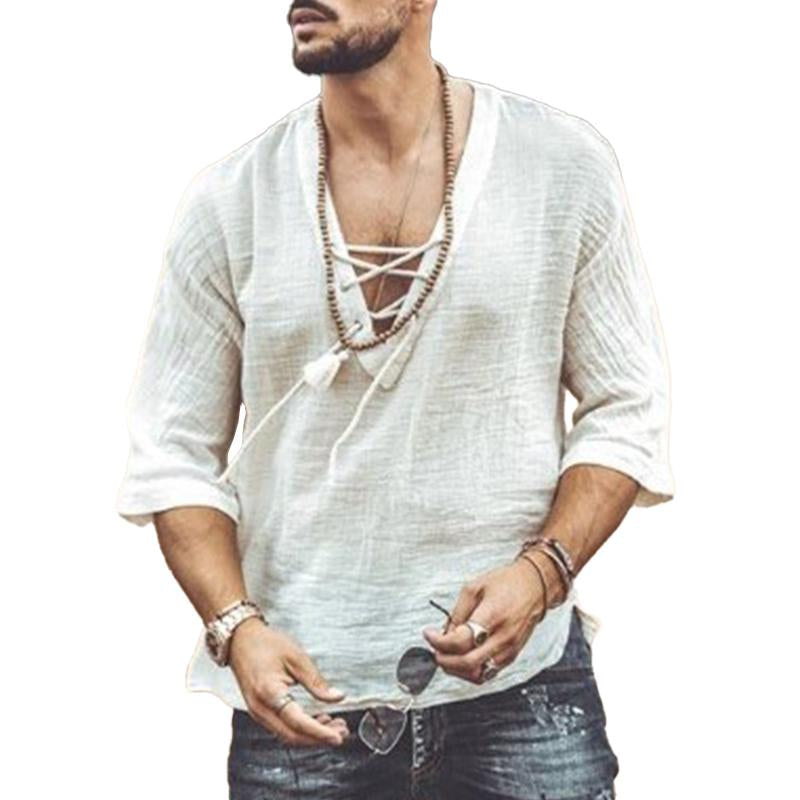 chemise-decontractee-col-v-vintage