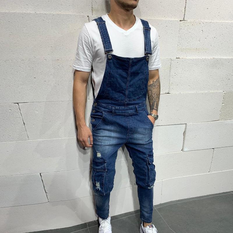Jean multi-poches en denim vintage