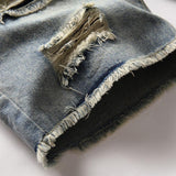 short-droit-denim-dechire-delave-vintage