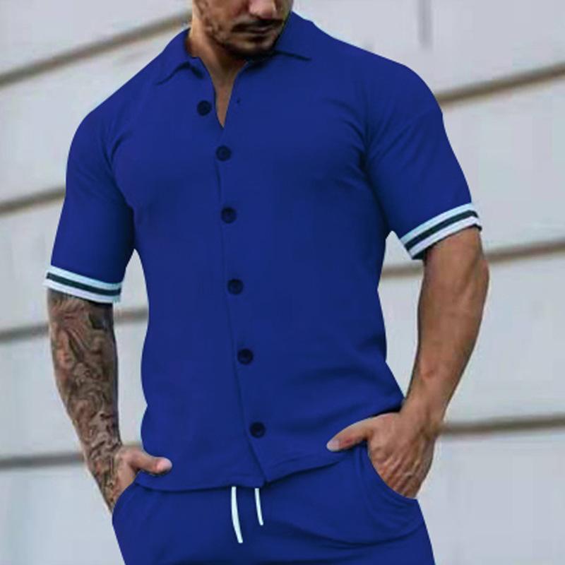 chemise-manches-courtes-poignets-rayes-vintage