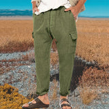 pantalon-cargo-vintage-coton-lin-homme