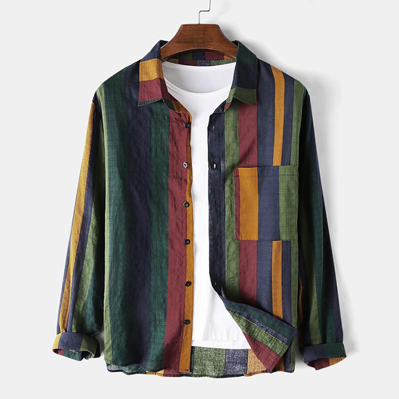 chemise-vintage-respirante-rayures-contrastees