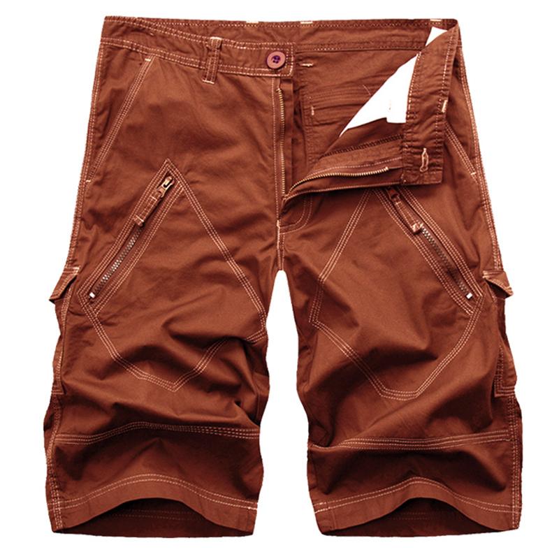 Einfarbige Vintage-Cargoshorts für Herren