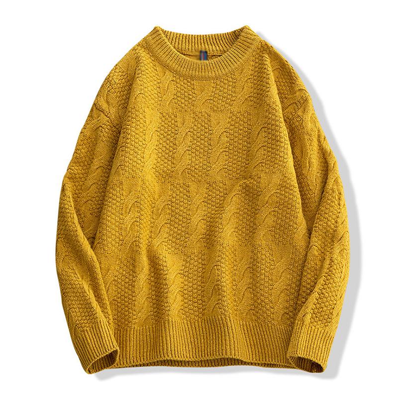 pull-vintage-tricot-torsade-col-rond