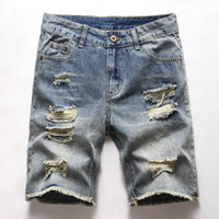 short-droit-denim-dechire-delave-vintage