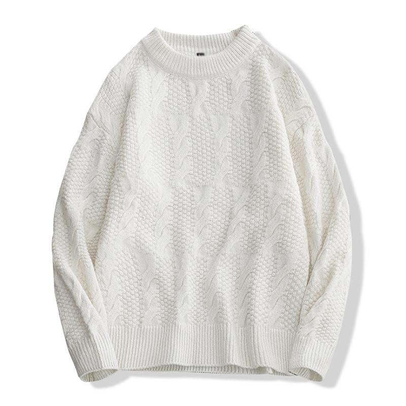 pull-vintage-tricot-torsade-col-rond