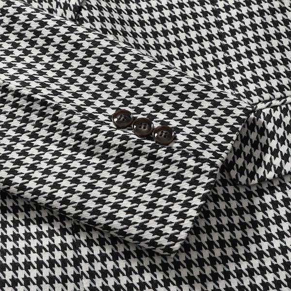 Vintage-Blazer mit einem Knopf und Hahnentritt-Revers