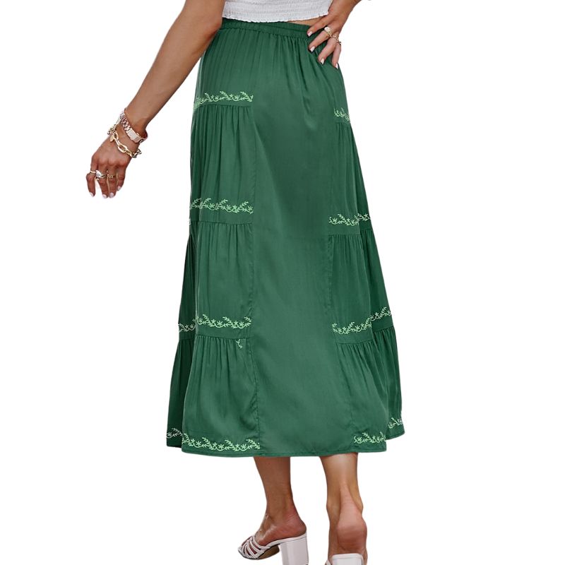 jupe-longue-vintage-plissee-vert-eau