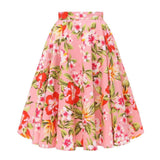 jupe-annee-80-rose-floral