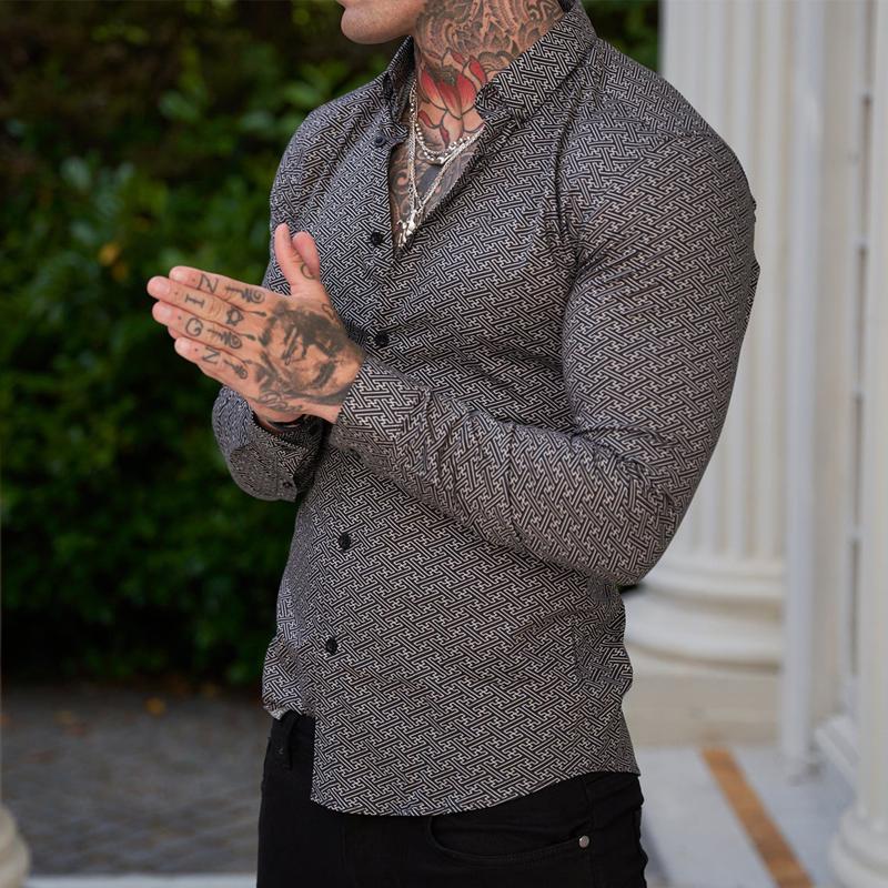 chemise-manches-longues-imprime-unique-vintage