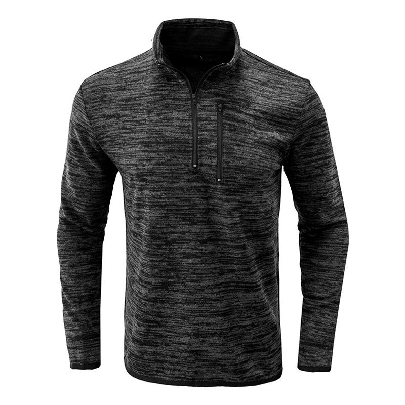 Langärmliger Kapuzenpullover mit Vintage-Reißverschluss und Stehkragen