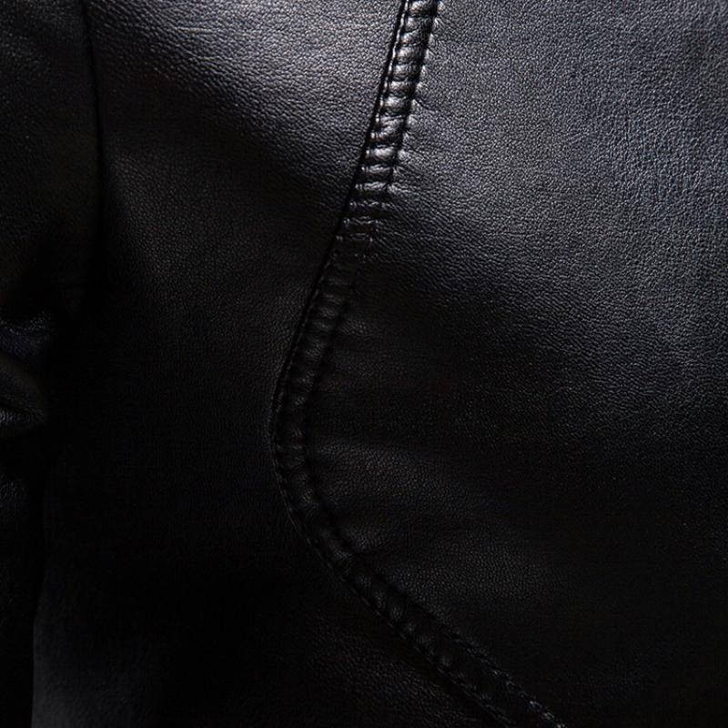 Vintage-Bikerjacke aus Leder mit Stehkragen