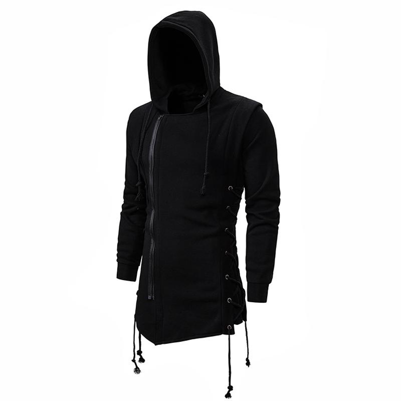 Vintage-Kapuzenpullover mit seitlicher Schnürung