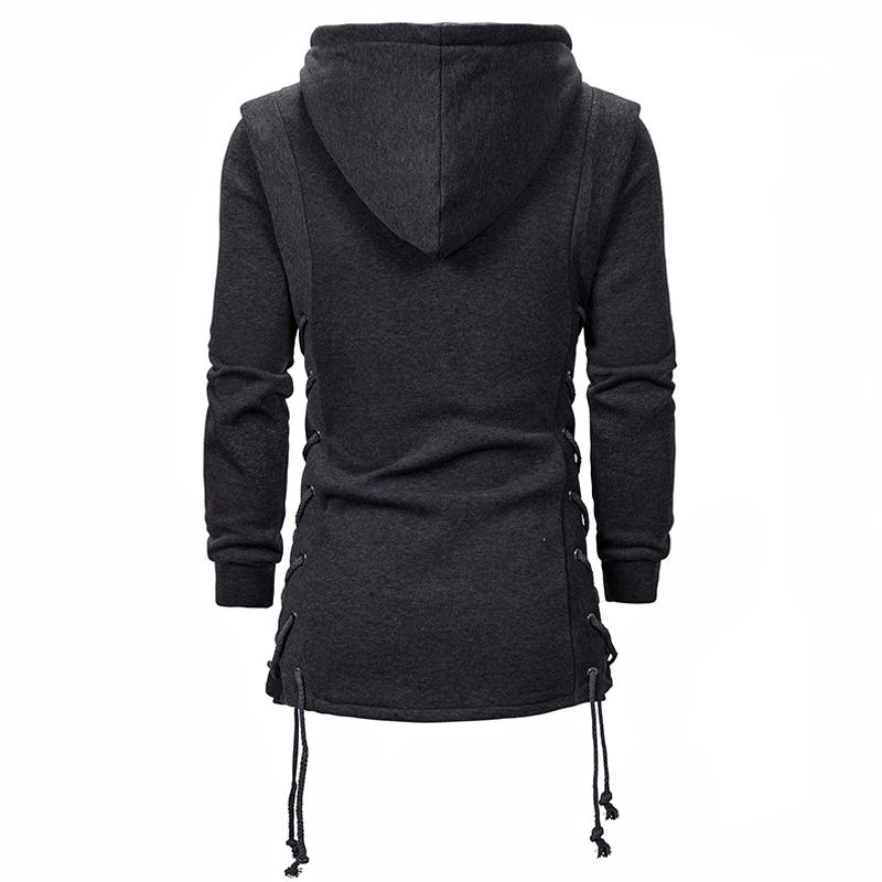 Vintage-Kapuzenpullover mit seitlicher Schnürung