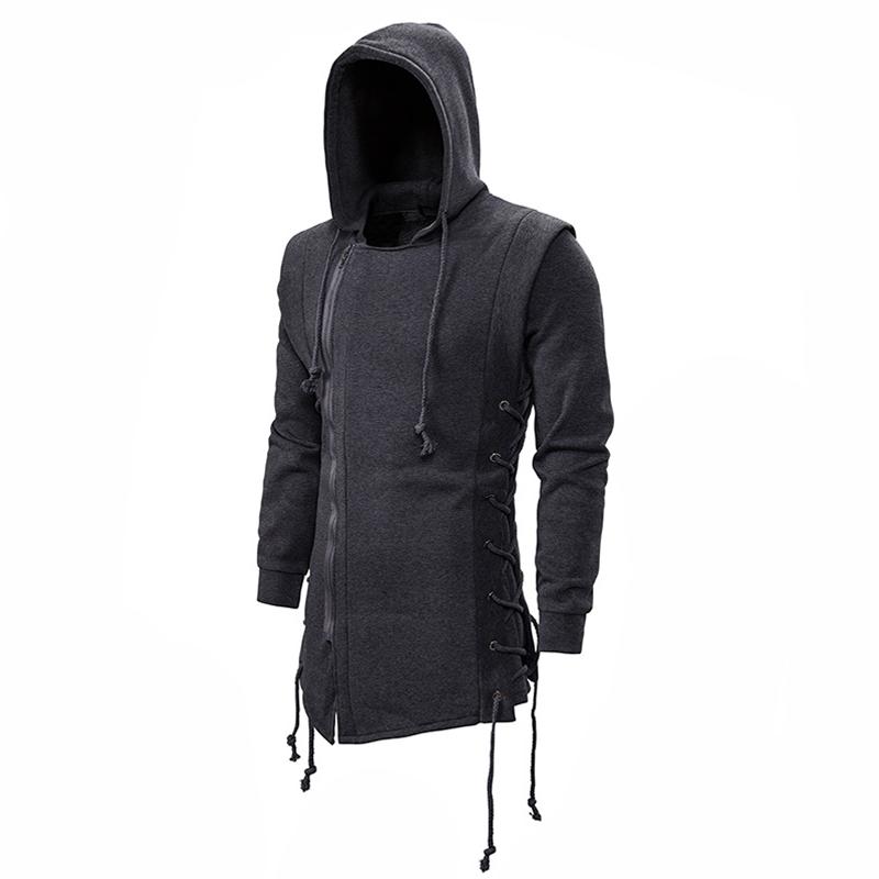 Vintage-Kapuzenpullover mit seitlicher Schnürung
