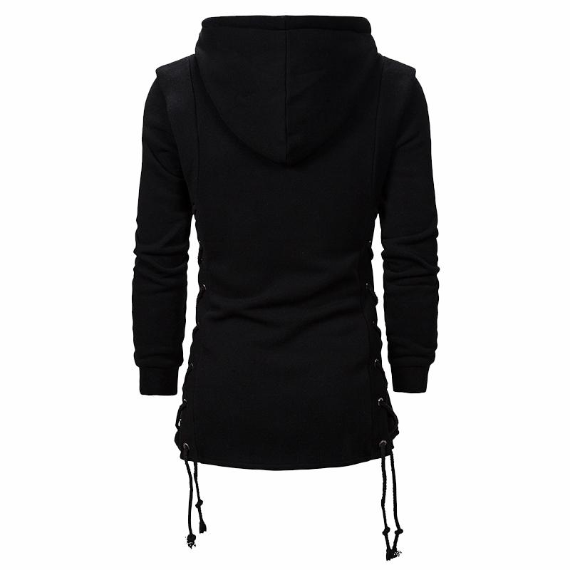 Vintage-Kapuzenpullover mit seitlicher Schnürung