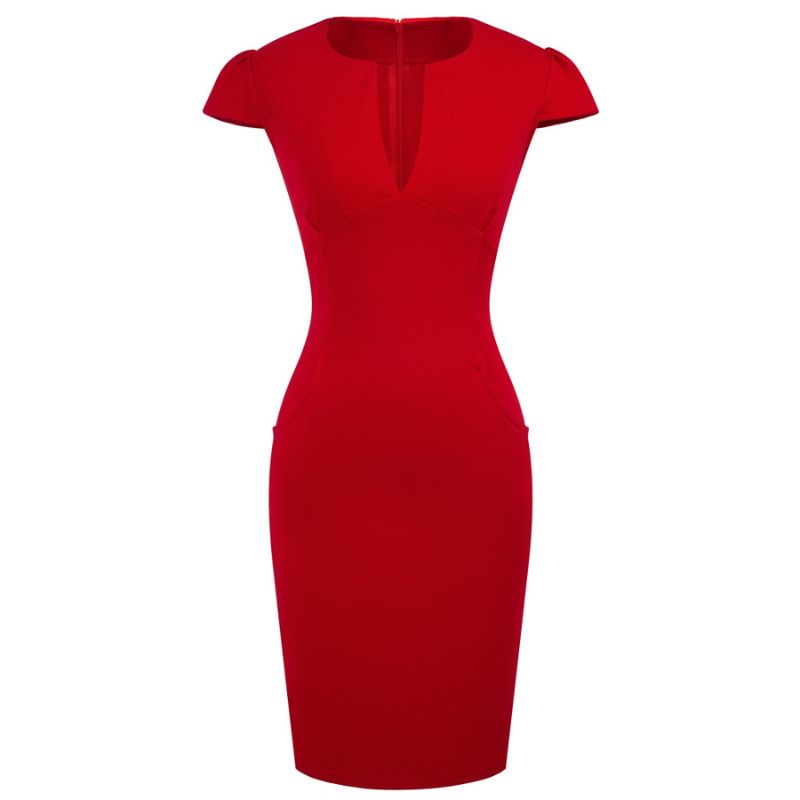 robe-droite-annee-50-vintage-rouge