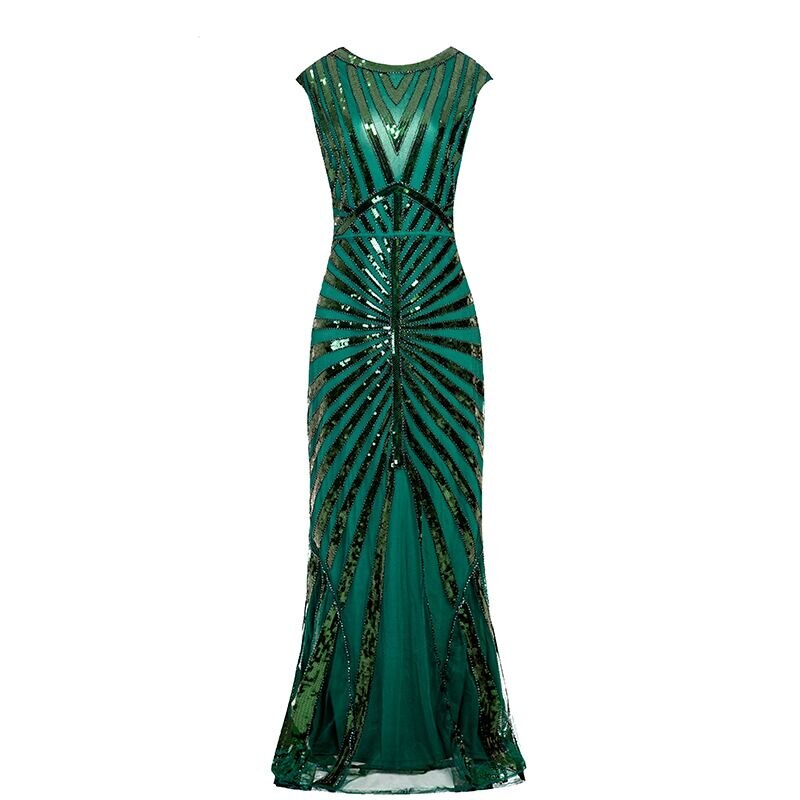 robe-longue-charleston-femme-vert