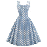 Vintage Pin-Up Blaues Polka Dot Kleid