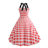 robe-annee-80-pin-up-vichy-rouge